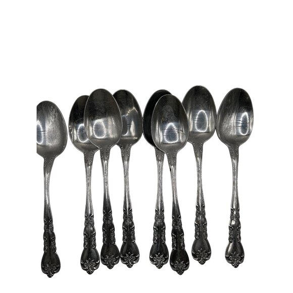 Stanley Roberts Delight Stainless Steel Floral & Scrolls Tablespoons Set Of 8 - Picture 4 of 5